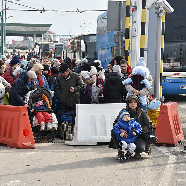 Flüchtlinge vor Grenze