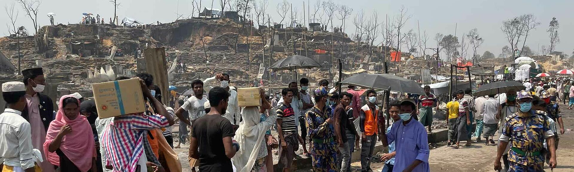 Das Flüchtlingslager nach dem Brand