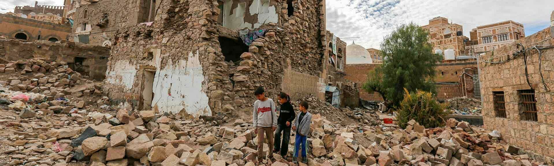 Bild der Zerstörung im Jemen.