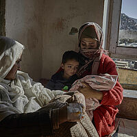 Vertriebene Familie in Afghanistan