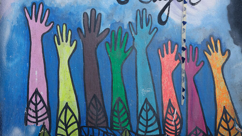 gemalte Arme und Hande