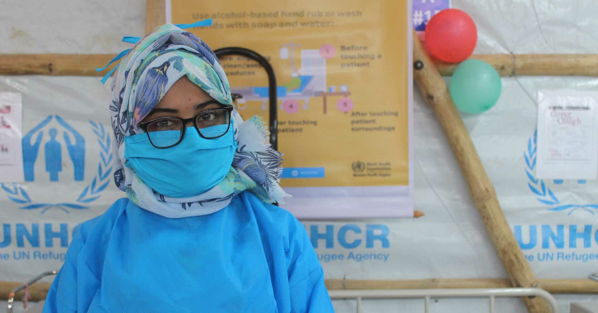 Ärztin mit Mundschutz in UNHCR Klinik RF2292354_Corona_Bangladesch.jpg