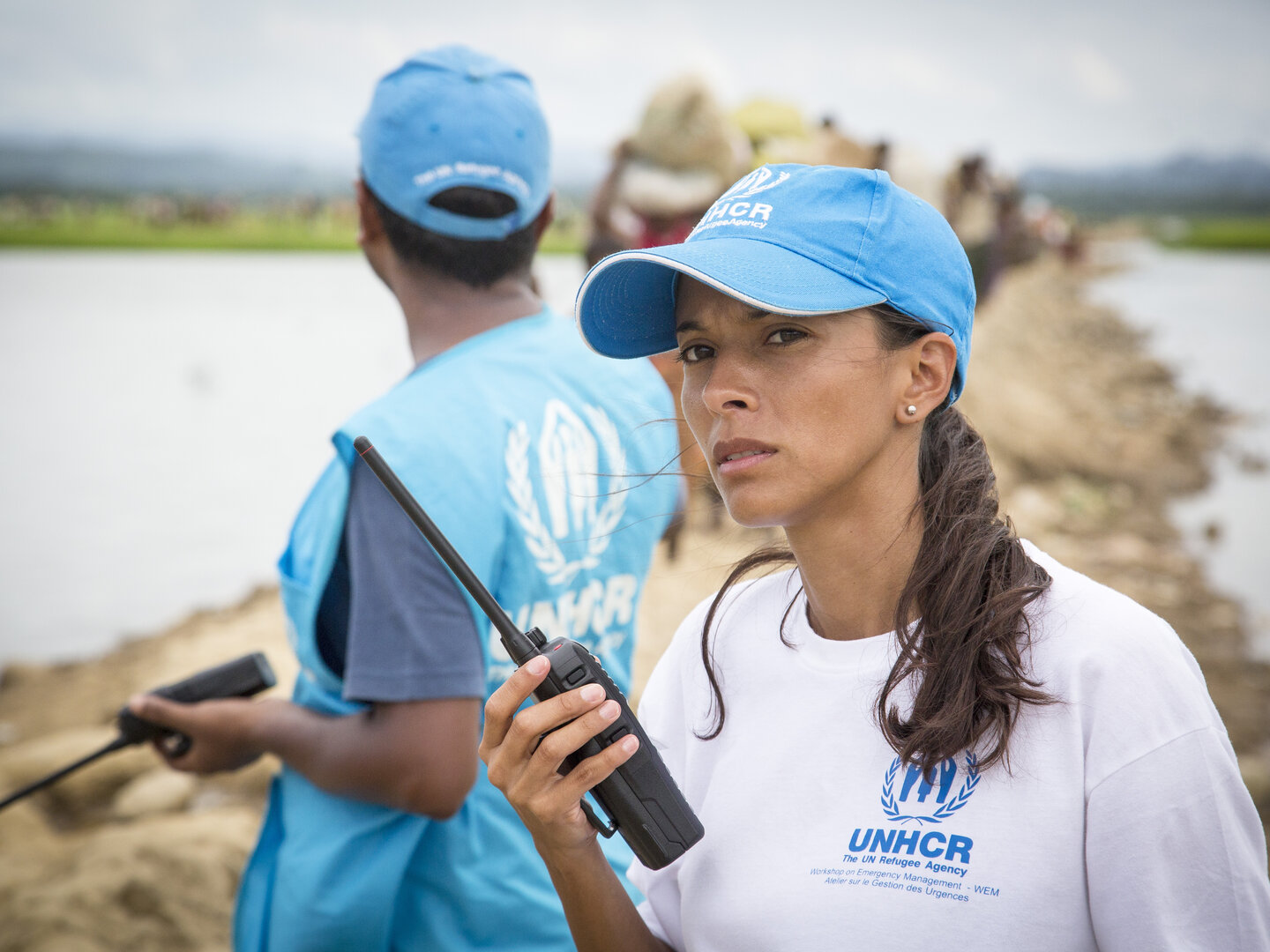 Zwei UNHCR-Helfer im Einsatz