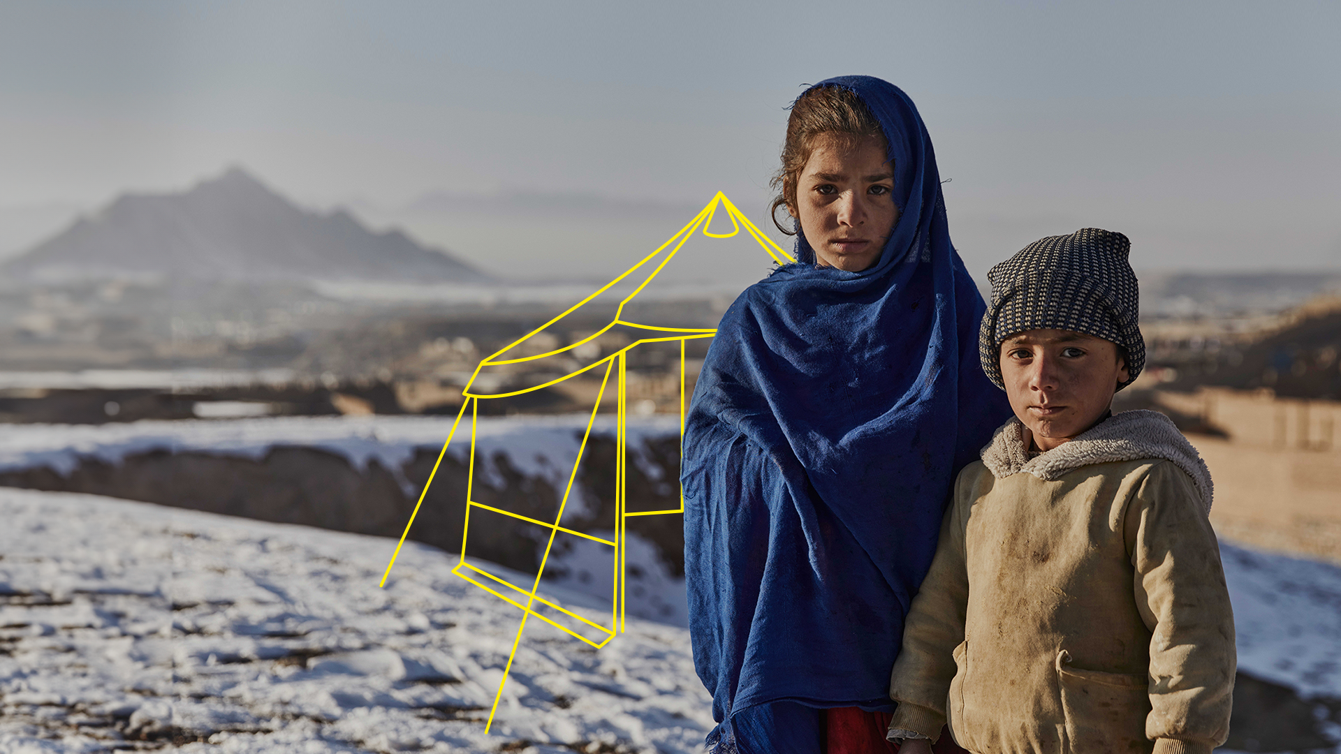 Flüchtlinge in Afghanistan im Winter