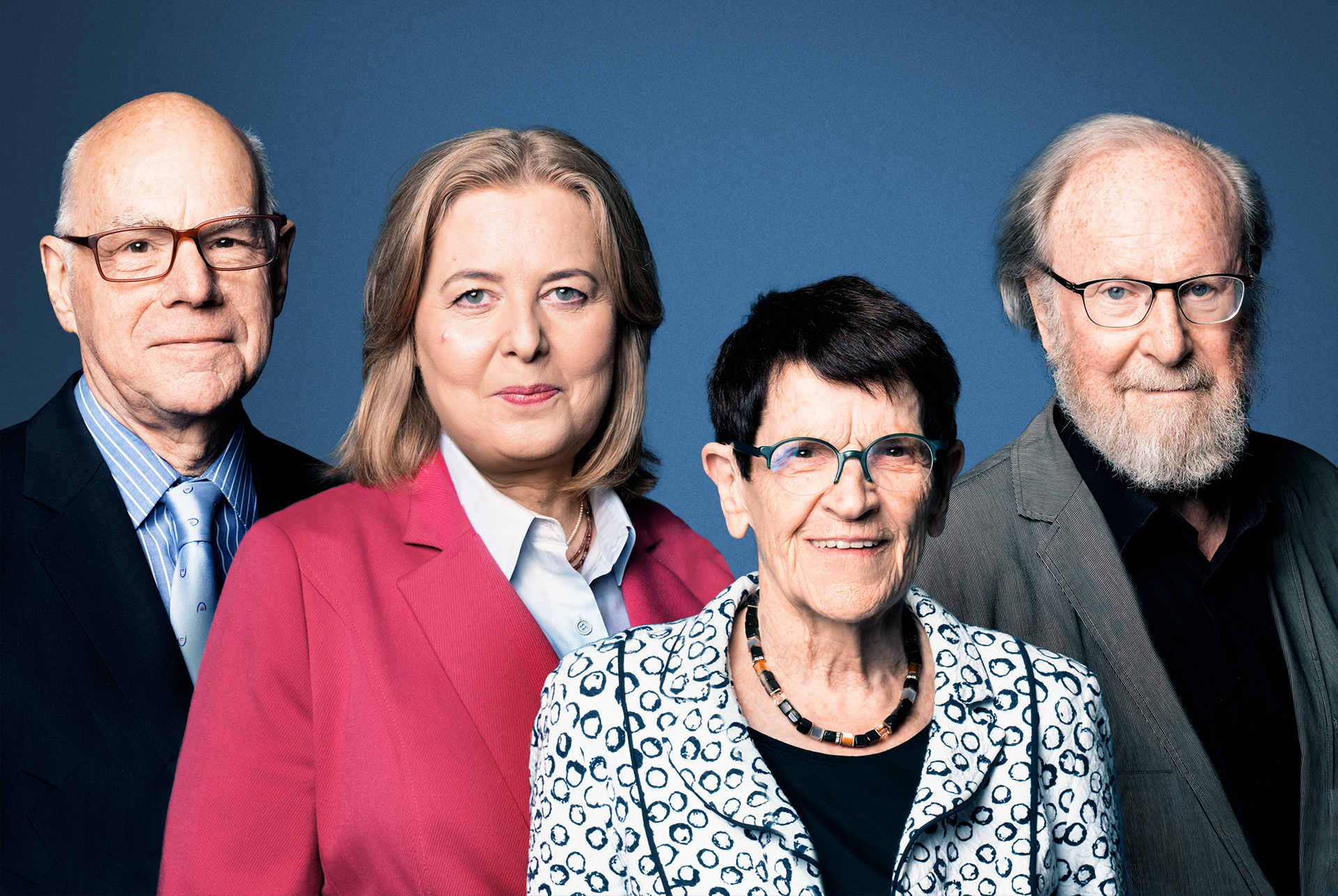 Gruppenbild mit vergangenen Schirmherren und -herrinen (Lammert, Bas, Süssmuth, Thierse)