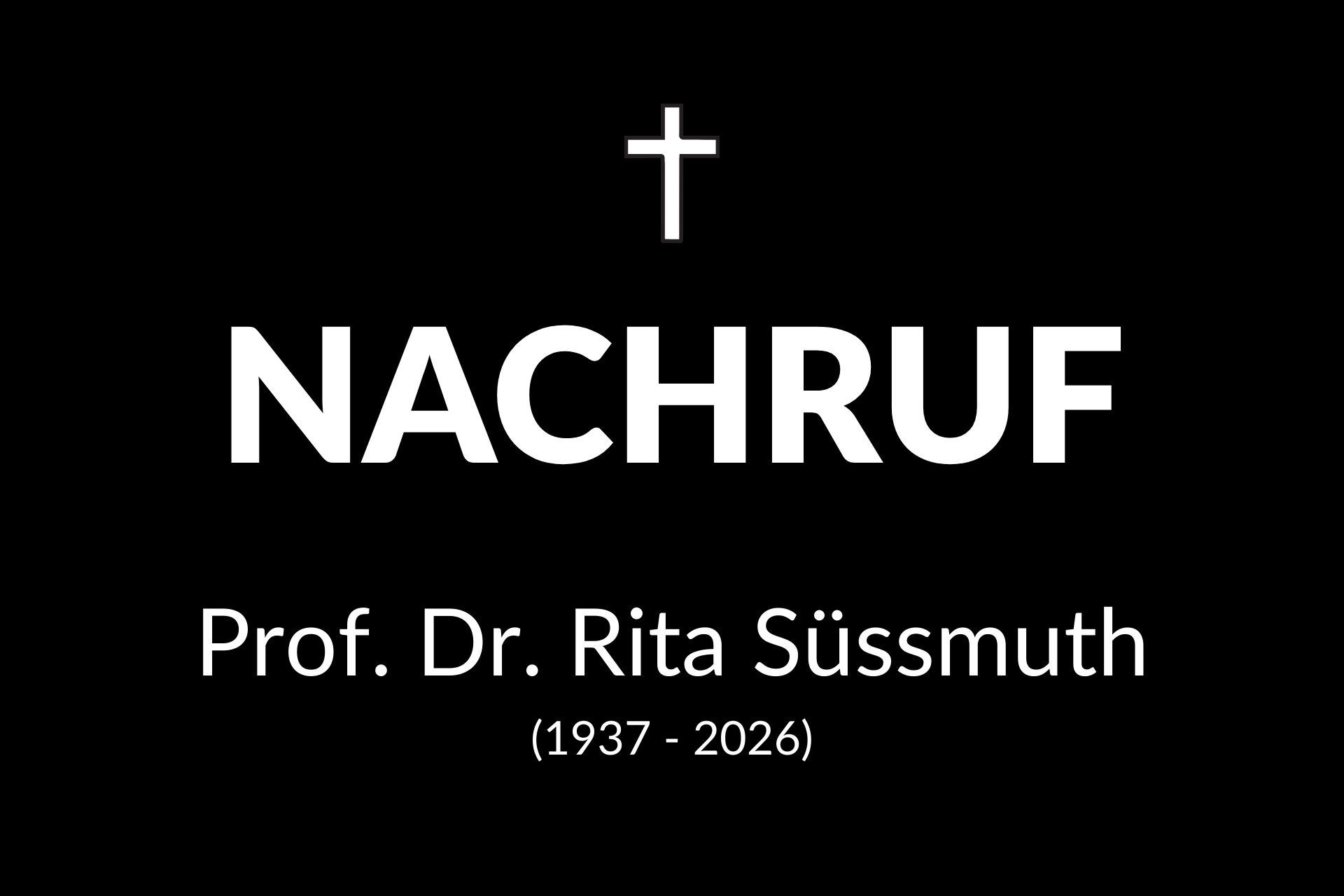 Schriftzug Nachruf Prof. Dr. Rita Süssmuth
