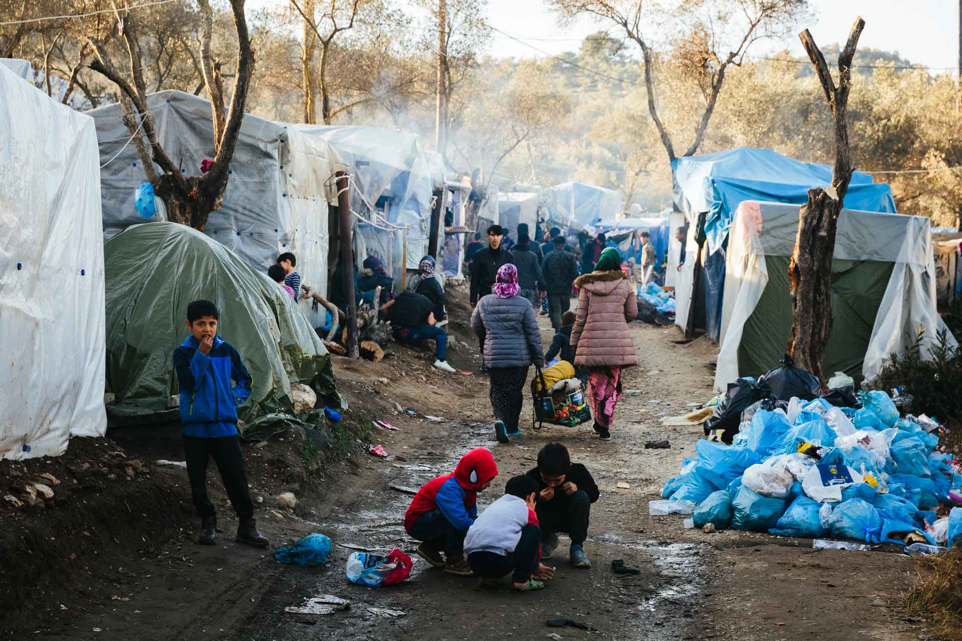 Flüchtlingslager auf einer griechischen Insel